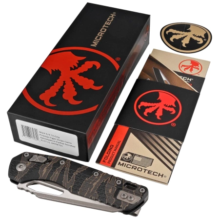 Microtech MSI S/E Knife Tiger Stripe Camo Tri-Grip Polymer, Apocalyptic P/S M390MK by Tony Marfione (210T-11APPMTRC)
