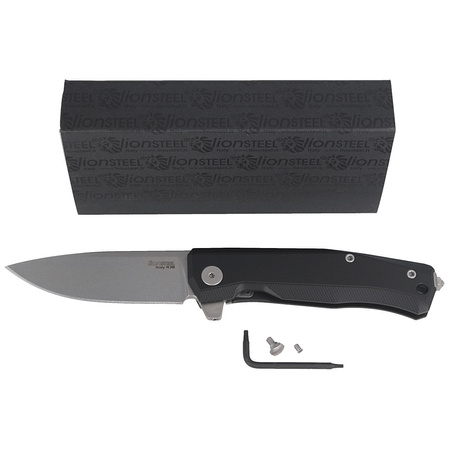 Nóż składany LionSteel Myto Black Aluminium, Stonewashed M390 by Molletta (MT01A BS)