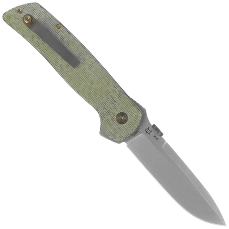 Fox Original Gangster Knife OD Green Canvas Micarta, Stonewashed MagnaCut by Bob Terzuola (FX-ATC-OG01 MOD)