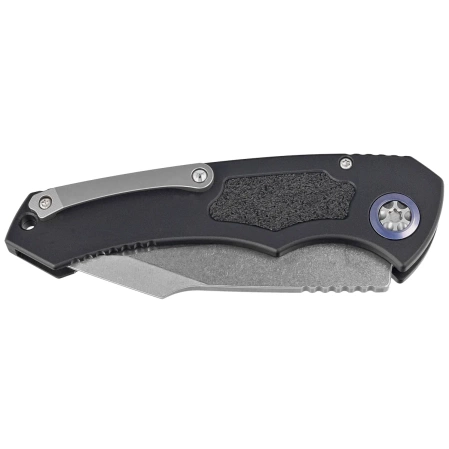 Heretic Knife Pariah Auto Black Aluminum, Stonewashed MagnaCut by Tony Marfione Jr.