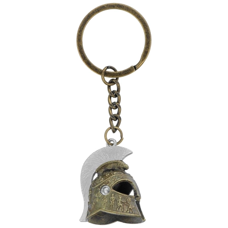 Barbaric Roman Helmet Key-Ring Golden Zamak (16217-GD)