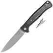 LionSteel Skinny Knife Black Aluminum/ Black Canvas Micarta, Stonewashed MagnaCut by Molletta (SK01A BS)