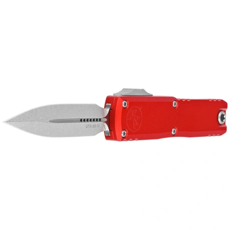 Microtech UTX-85 Gen IV D/E OTF Knife Red Aluminum, Stonewashed M390MK by Tony Marfione (12324-10RD)