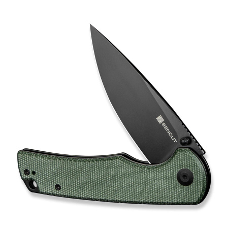 Sencut Praktisk Green Canvas Micarta, Black 9Cr18MoV (S24019-3)