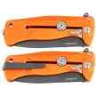 LionSteel SR22A Orange Aluminum, Black Sleipner by Molletta Knife (SR22A OB)