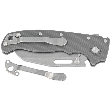 Demko AD20.5 Shark Foot Knife Grey Grivory, Stonewashed AUS10A by Andrew Demko (205-10A-SFGRY)