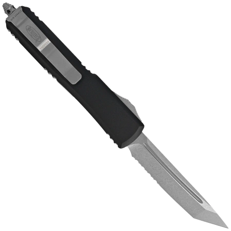 Nóż automatyczny OTF Microtech Ultratech T/E Black Aluminium, Stonewashed P/S M390 by Tony Marfione (123-11)