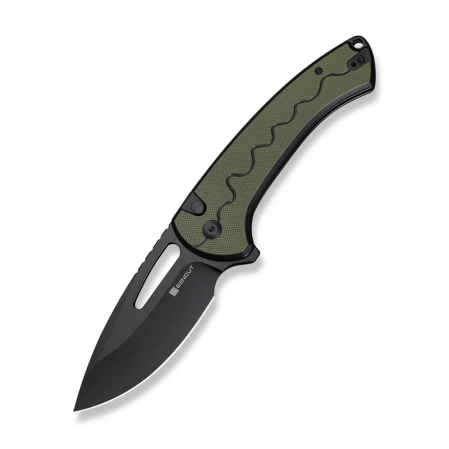 Sencut Squiggy Knife Black / Green G10, Black 9Cr18MoV (S24082A-2)