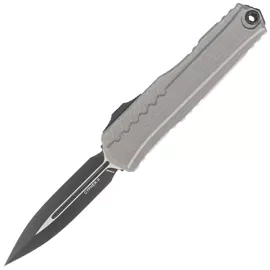 Microtech Cypher II D/E OTF Knife Natural Clear Aluminum, Black M390MK by Deryk Munroe and Tony Marfione (1242-1NC)