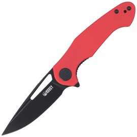 Kubey Knife Dugu, Red G10, Dark Stonewashed 14C28N (KU210F)