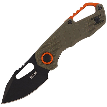 MKM Isonzo Clip Point Knife Green FRN, Black Idroglider N690 by Jesper Voxnæs (MKFX03-3PGO)