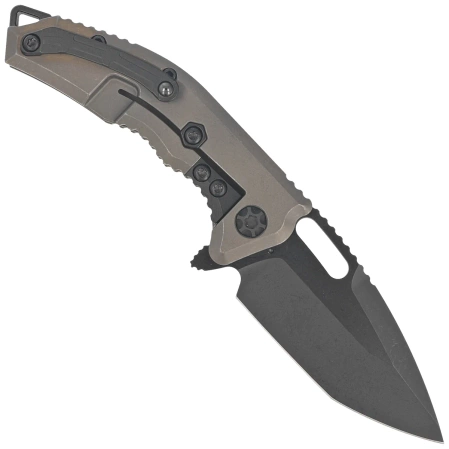 Heretic Medusa Manual T/E Antique Bronze Titanium, Black DLC MagnaCut Knife by Tony Marfione Jr. (H009-6A-TIBRZ)