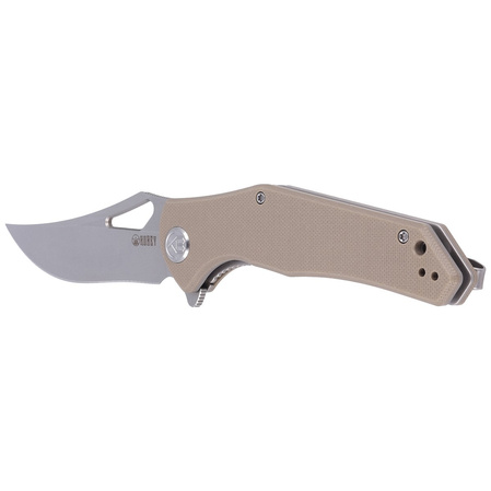 Kubey Knife Phemius Tan G10, Bead Blasted D2 (KU149B)
