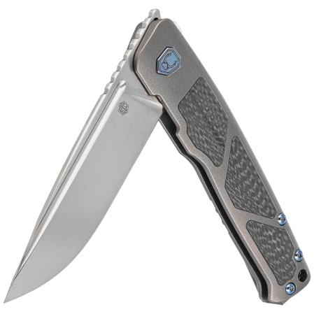 RikeKnife Aragil Dark Gray Titanium/Carbon Fiber, Satin M390 by Ivan D. Braginets (RK-Aragil-DG)