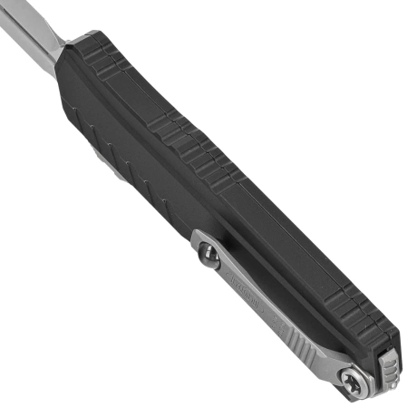 Nóż automatyczny OTF Microtech Cypher II D/E Black Aluminium, Stonewashed M390MK by Deryk Munroe and Tony Marfione (1242-10)