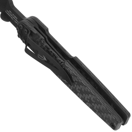 Extrema Ratio LKU01 Tenebra Knife Carbon Fiber, Black DLC M390 by Danilo Rossi (04.1000.0243/M3/DLC-CC-BK)