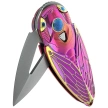 Nóż składany Rike Knife RK Cicada-PG Purple / Gold Titanium, Bead Blasted M390