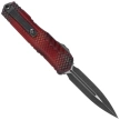 Microtech Cypher II D/E Signature OTF Knife Red X-51 Aluminum, Distressed Black M390MK (1242-1RDX51S)