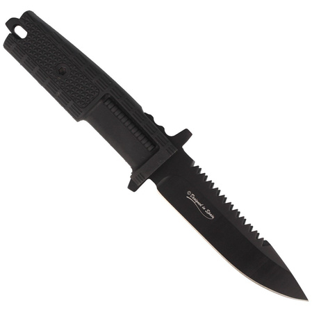 K25 RK-31910 Knife Black Rubber, Black Titanium 7Cr17Mov