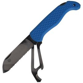 Nóż składany żeglarski MAC Coltellerie Boat 2 Blue PP/TPE, Satin W 1.4034 (MC BOT2.B)