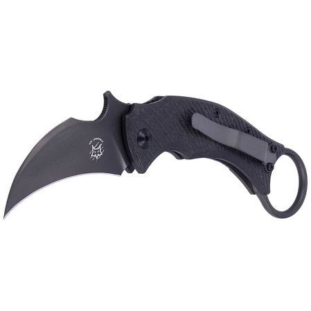 FOX Karambit Black Bird Black Carbon Fiber / Gray Titanium, Black ELMAX by Bastinelli (FX-591 TIC B)