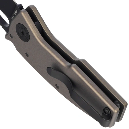 Demko Nano-Shark Stealth CP Knife Artillery Grey Aluminum, Black DLC CPM 20CV by Andrew Demko (NANO-20CV-Artillery Grey ALUM-CP)