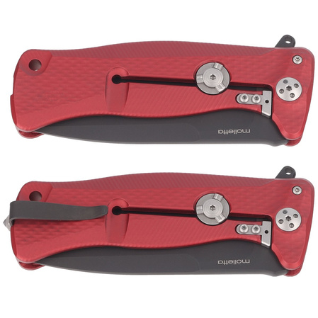 LionSteel Knife SR11A Red Aluminium, Black Sleipner by Molletta (SR11A RB)