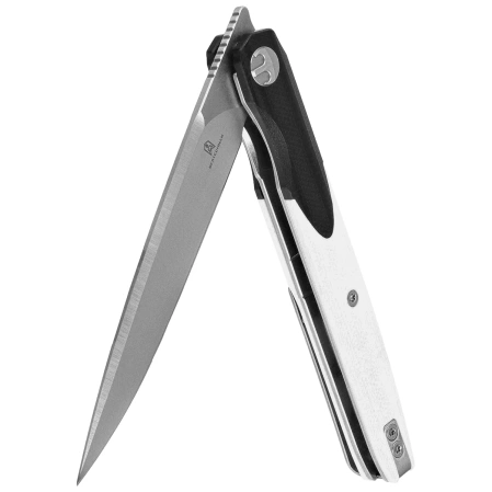 Nóż składany Bestechman Lanza Black/White G10, Satin/Stonewashed 14C28N by Grzegorz Grabarski (BMK14A)