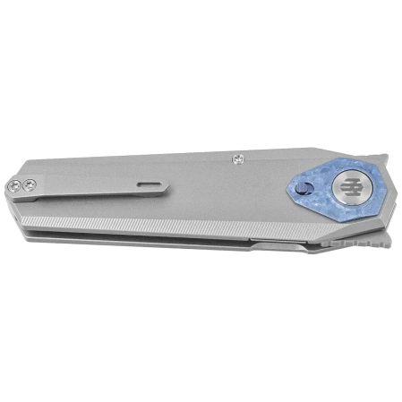 Nóż składany Remette Infinite Power Gray Titanium, Hand Grinding Pearlescent M390 (RTIP-T)