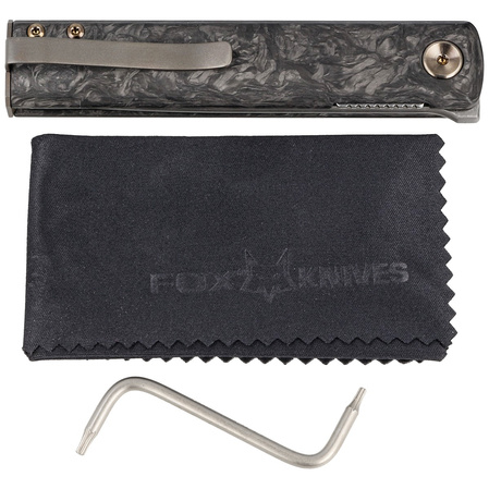 FOX Knife Chnops Marble Carbon Fiber, Damasteel DS93X Gysinge by Riccardo Gobbato (FX-543 DCF)