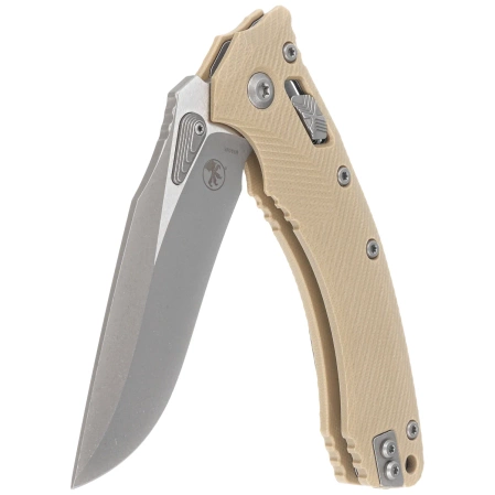 Microtech Amphibian Ram-Lok S/E Fluted Tan G10, Apocalyptic M390MK by Tony Marfione (137RL-10APFLGTTA)