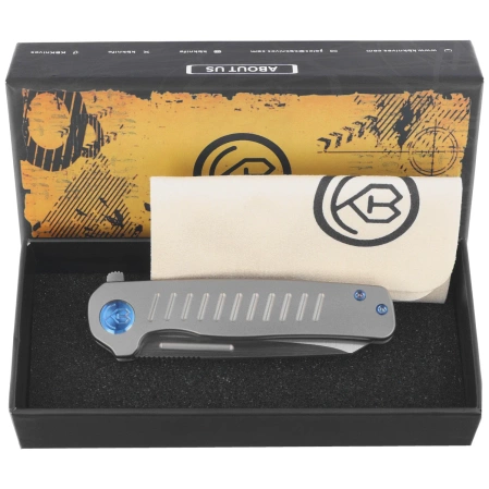 Nóż składany Kubey KB Knives Steelhead Gray Titanium, Satin M390 by Mark Perez (KB315A)