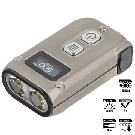 NiteCore pendant flashlight 500lm, Li-ion Battery / 280mAh, titanium (TINI2 Ti)