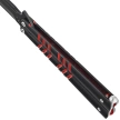Third Decor Habitat Balisong Black/Red Stainless Steel, Black 420 Butterfly Knife (16070R)