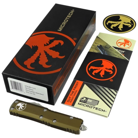 Microtech UTX-85 S/E OTF Knife OD Green Aluminium, Stonewashed M390 (231-10OD)