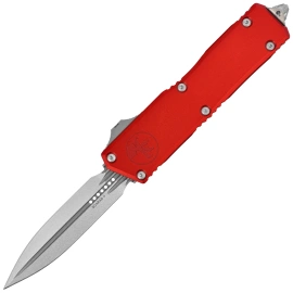 Microtech Scarab II Gen III Executive D/E OTF Knife Red Aluminum, Stonewashed M390MK by Tony Marfione (1175-10RD)
