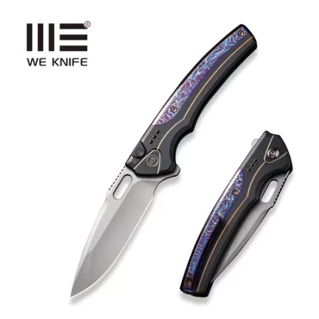 Nóż składany WE Knife Exciton LE No 055/265 Black / Flamed Titanium, Silver Bead Blasted CPM 20CV (WE22038A-6)
