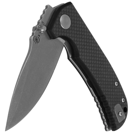 Spartan Blades Astor Black G10/Carbon Fiber, Tumbled CPM 154CM by Les George (SFBL8CF)