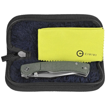 Civivi Clingman Knife Green Canvas Micarta, Satin Nitro-V by Taylor Martin Best Damn EDC (C23065-4)