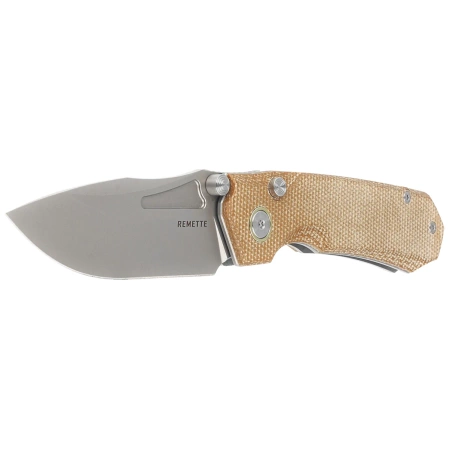 Nóż składany Remette Rhino MC319BR Brown Micarta, Stonewashed 14C28N