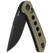 Reate PL-XF-4 Knife Green Micarta/Black G10 Inlay, Black PVD Nitro-V