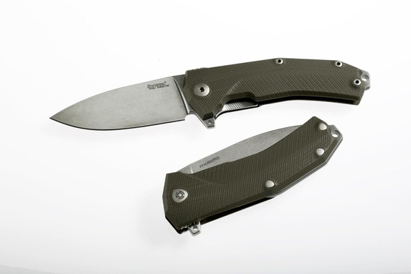 Nóż składany LionSteel KUR Green G10, Stonewashed Sleipner by Molletta (KUR GR)