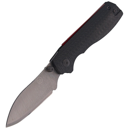 Nóż składany Sandrin Knives Torino V2 Carbon Fiber, Polyhedral Tungsten Carbide 71HRC