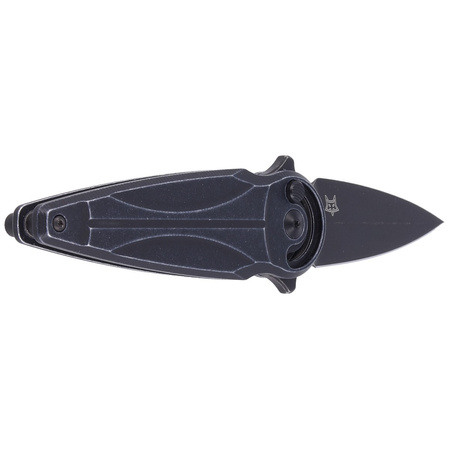 FOX Saturn Left Handed, Black Aluminium, Black Stonewashed N690Co by Denis Simonutti knife (FX-551 SX ALB)