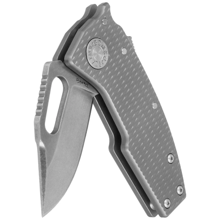 Demko Nano-Shark CP Milled Titanium, Stonewashed CPM 20CV by Andrew Demko (NANO-20CV-Milled TI-CP)