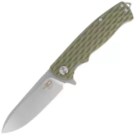 Bestech Grampus Knife Green G10, Stonewashed/Satin D2 (BG02B)