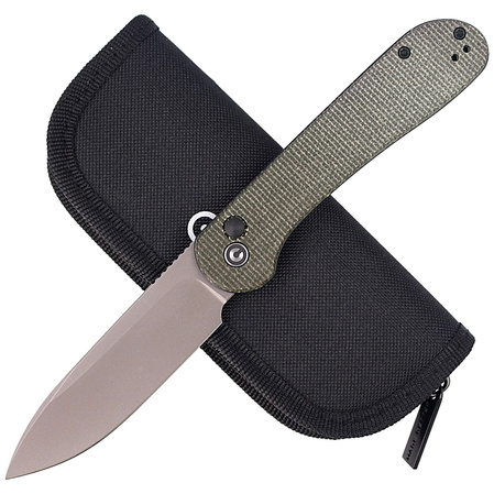 Nóż CIVIVI Button Lock Elementum Dark Green Micarta, Gray Stonewashed (C2103C)