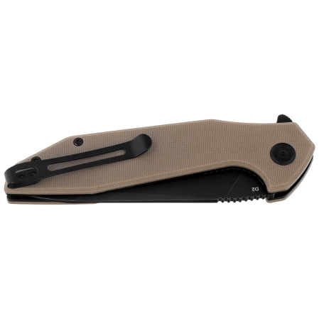 Nóż składany Kubey Nova LL KU117K Tan G10, Blackwashed D2