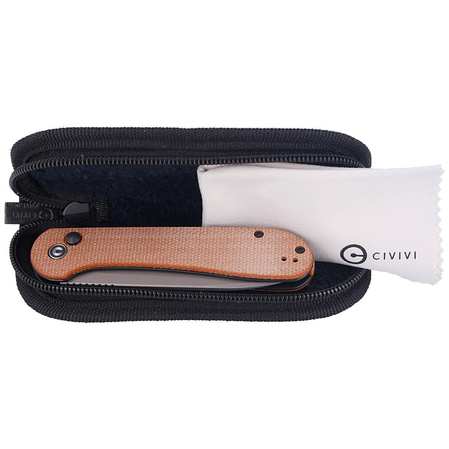 CIVIVI Knife Elementum Button Lock Brown Micarta, Gray Stonewashed (C2103D)