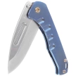 Medford Praetorian Slim D/P Knife, Blue Titanium, Bronze HW/Clip, Tumbled S45VN by Greg Medford (MK2084TD-37A2-T1C1-Q4)
